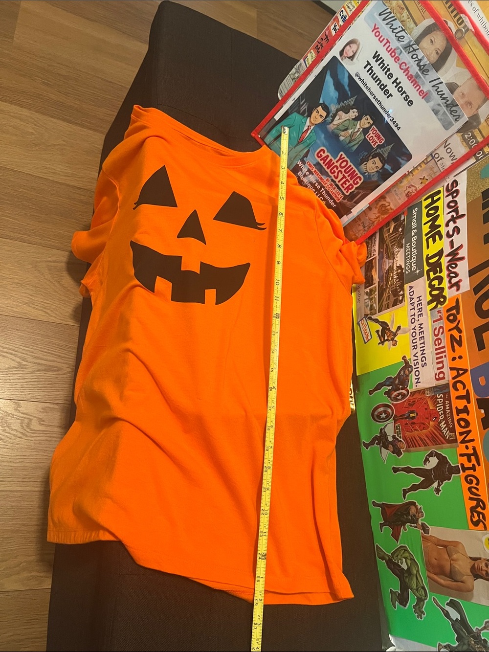 Orange Pumpkin Face Costume Shirt - Picture 6 of 17